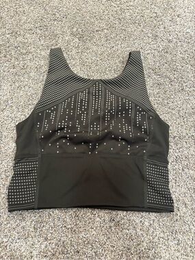 NIMBLE green patterned work out bra tank size XS